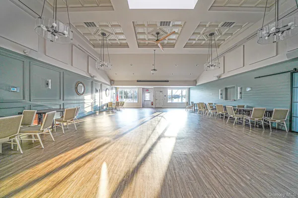 a view of a bench in the roof deck