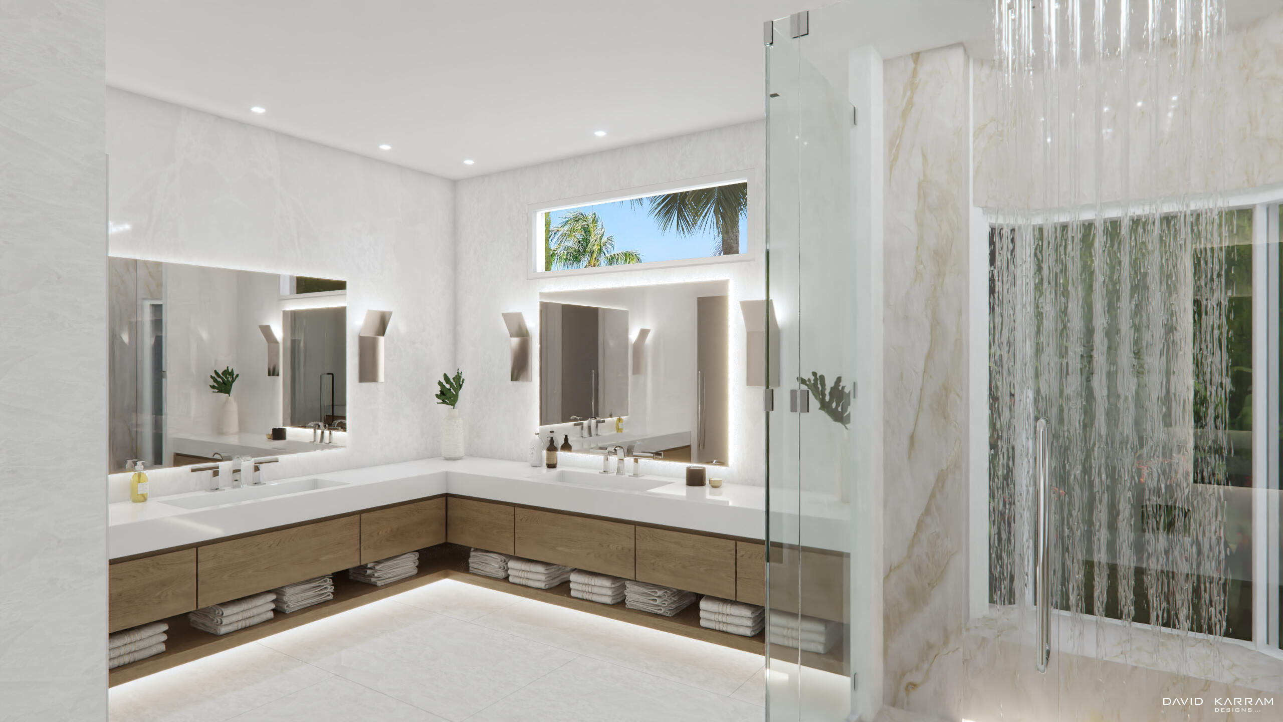 419 East Coconut Palm Road Boca Raton, FL 33432 - Photo 11 of 21 a bathroom with a double vanity sink mirror and shower