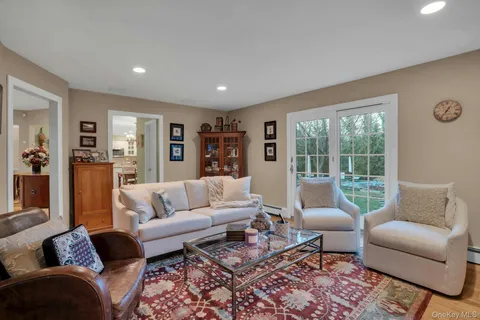 a living room with furniture and a couch