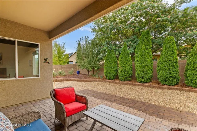 a outdoor view with a sitting space