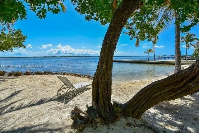 a view of a lake from a yard