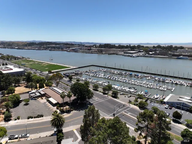 an aerial view of a city