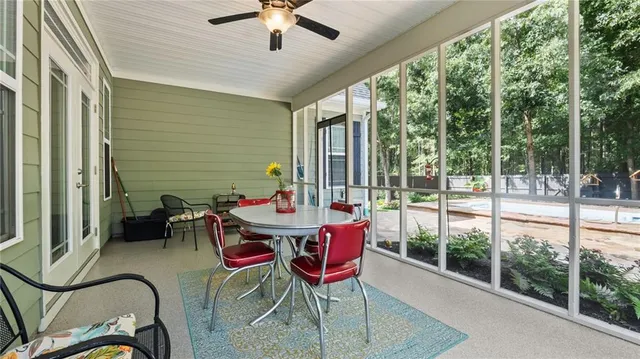 a outdoor space with furniture