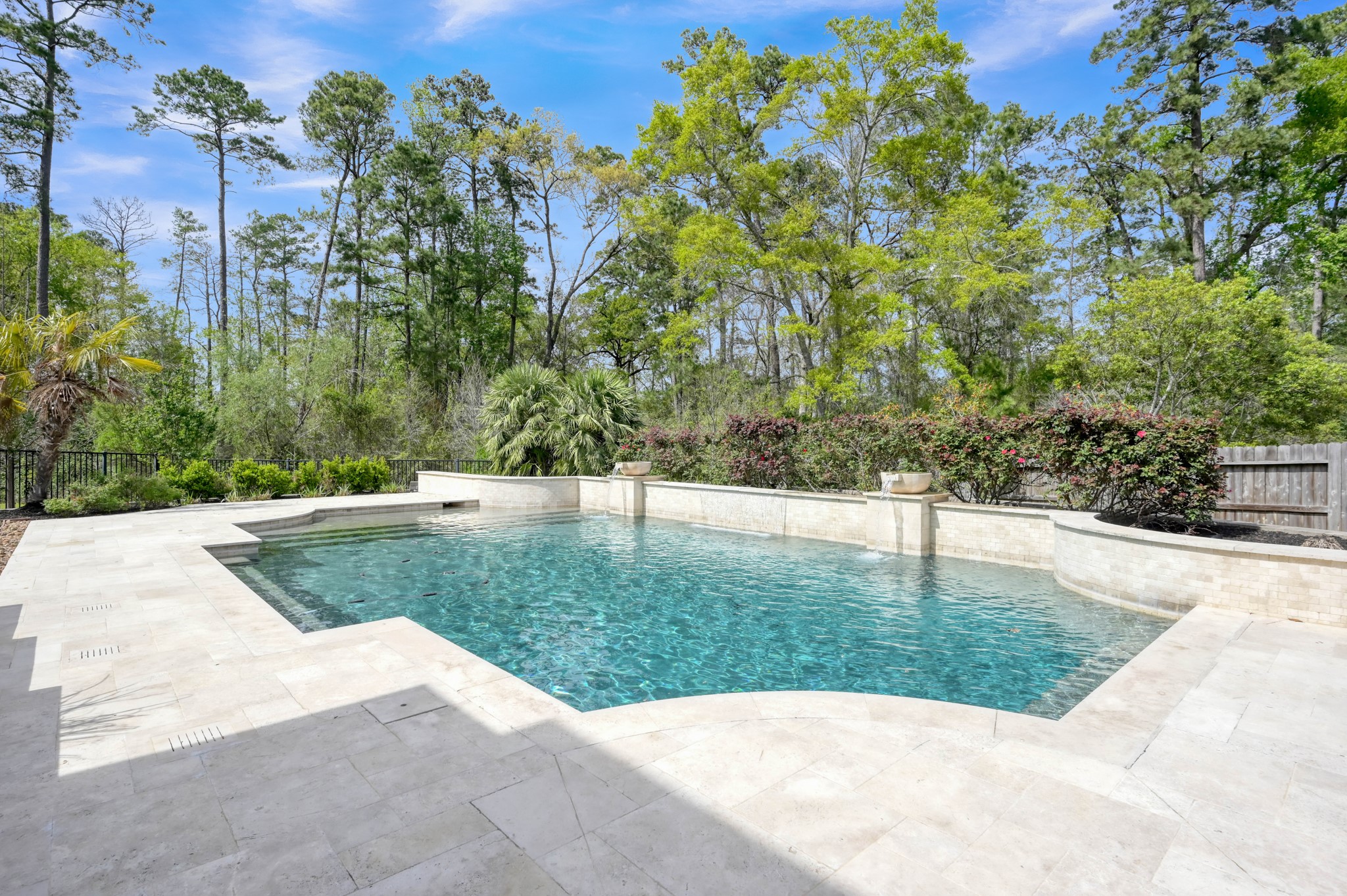 23219 Belted Kingfisher Trail Spring, TX 77389 - Photo 2 of 44 Stunning pool with a beautiful backdrop of mature trees