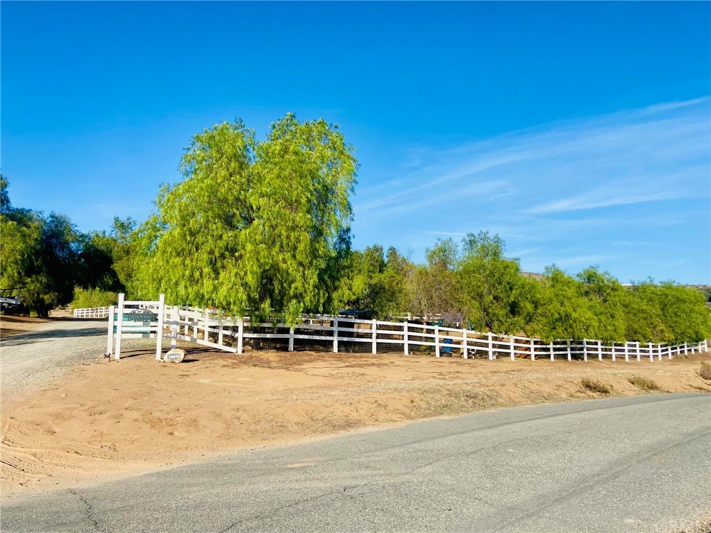 a view of a backyard