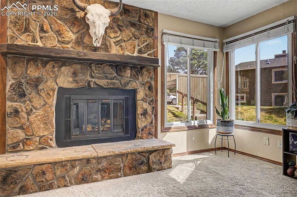 1140 Magic Lamp Way, Unit 3 Monument, CO 80132 - Photo 5 of 23 a living room with a fireplace and windows