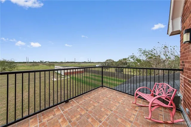 a balcony with outdoor space