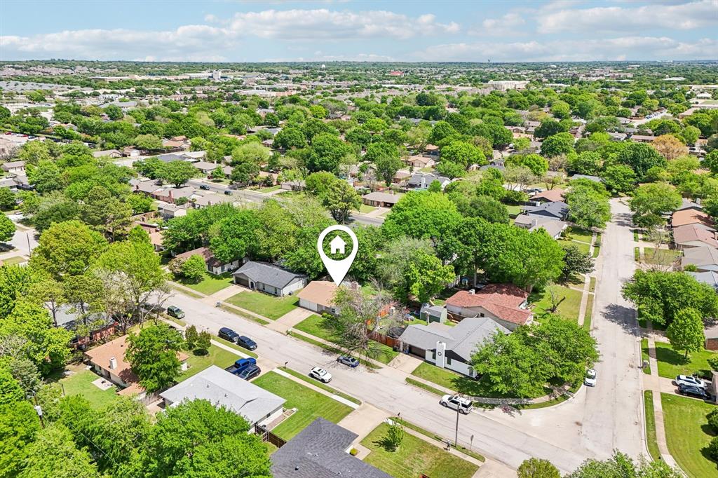 337 Apache Trail Keller, TX 76248 - Photo 32 of 36 an aerial view of a residential houses with yard and mountain view in back