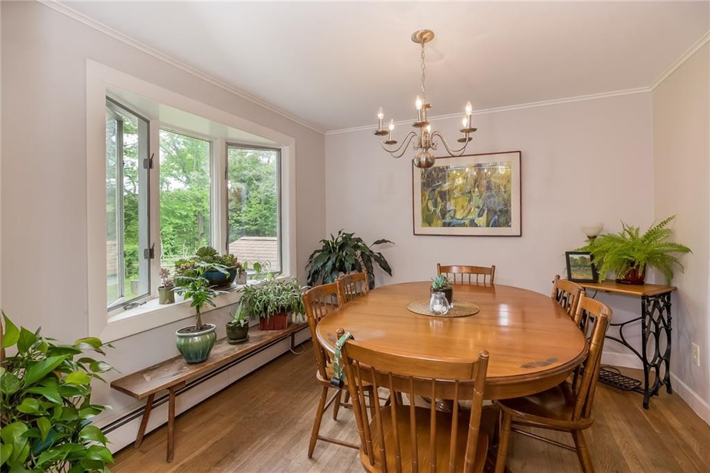 The dining room over looks the back...