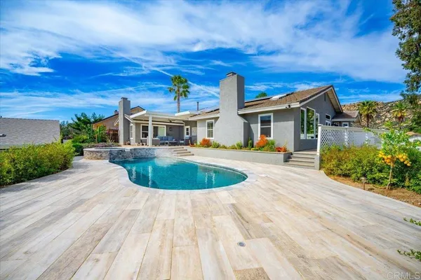 a view of a house with a patio
