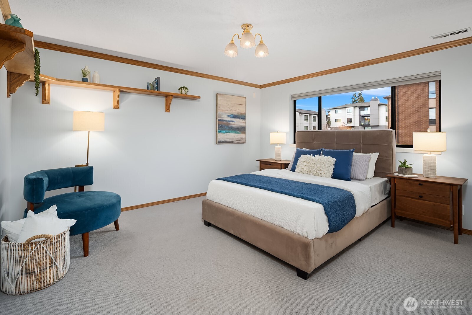 505 Pine Street, Unit 301 Edmonds, WA 98020 - Photo 28 of 40 a bedroom with bed and a night stand