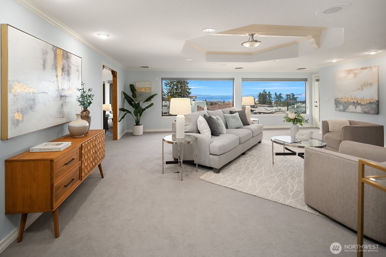 505 Pine Street, Unit 301 Edmonds, WA 98020 - Photo 3 of 40 a living room with furniture and a chandelier