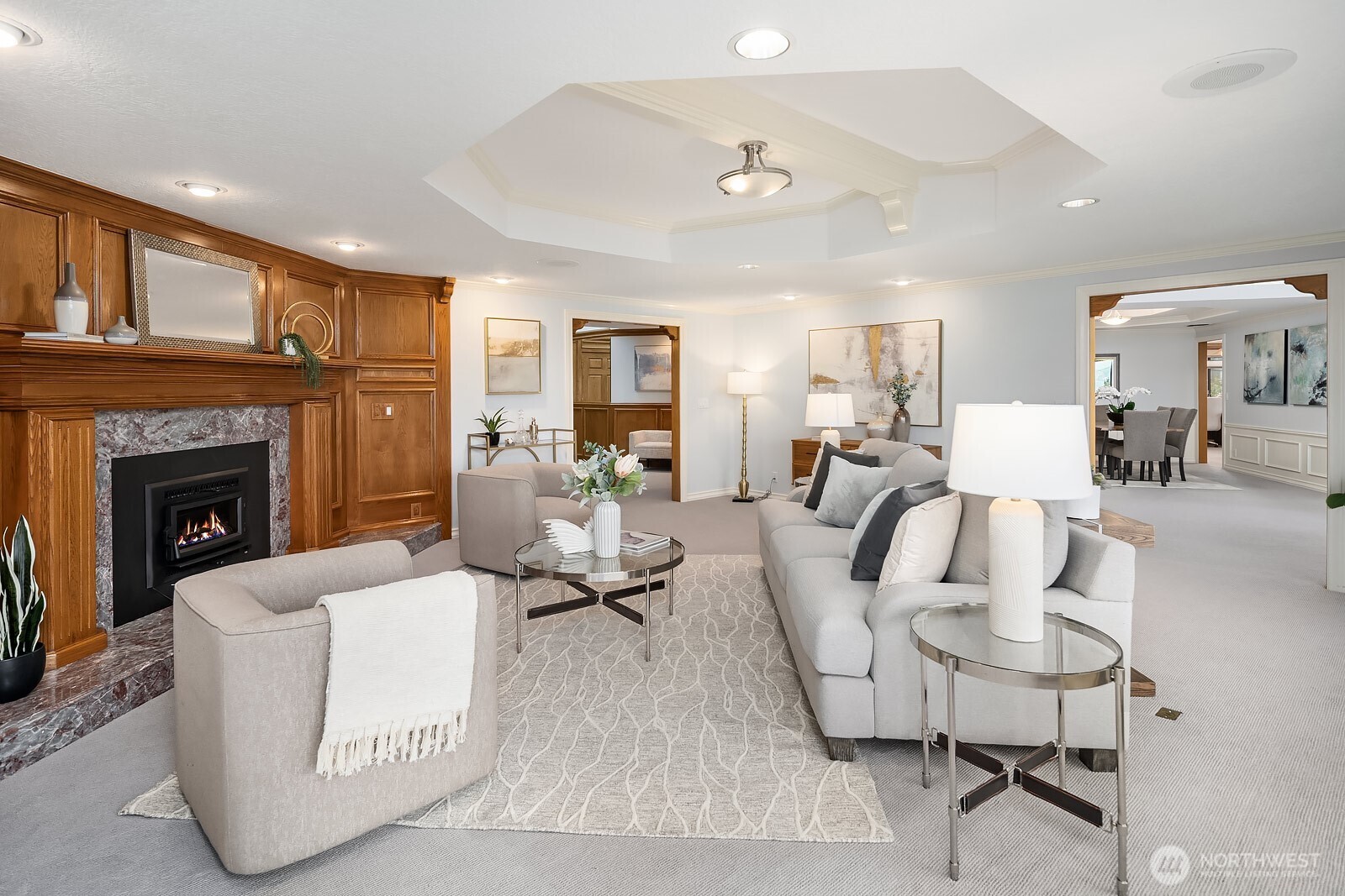 505 Pine Street, Unit 301 Edmonds, WA 98020 - Photo 6 of 40 a living room with furniture and a fireplace
