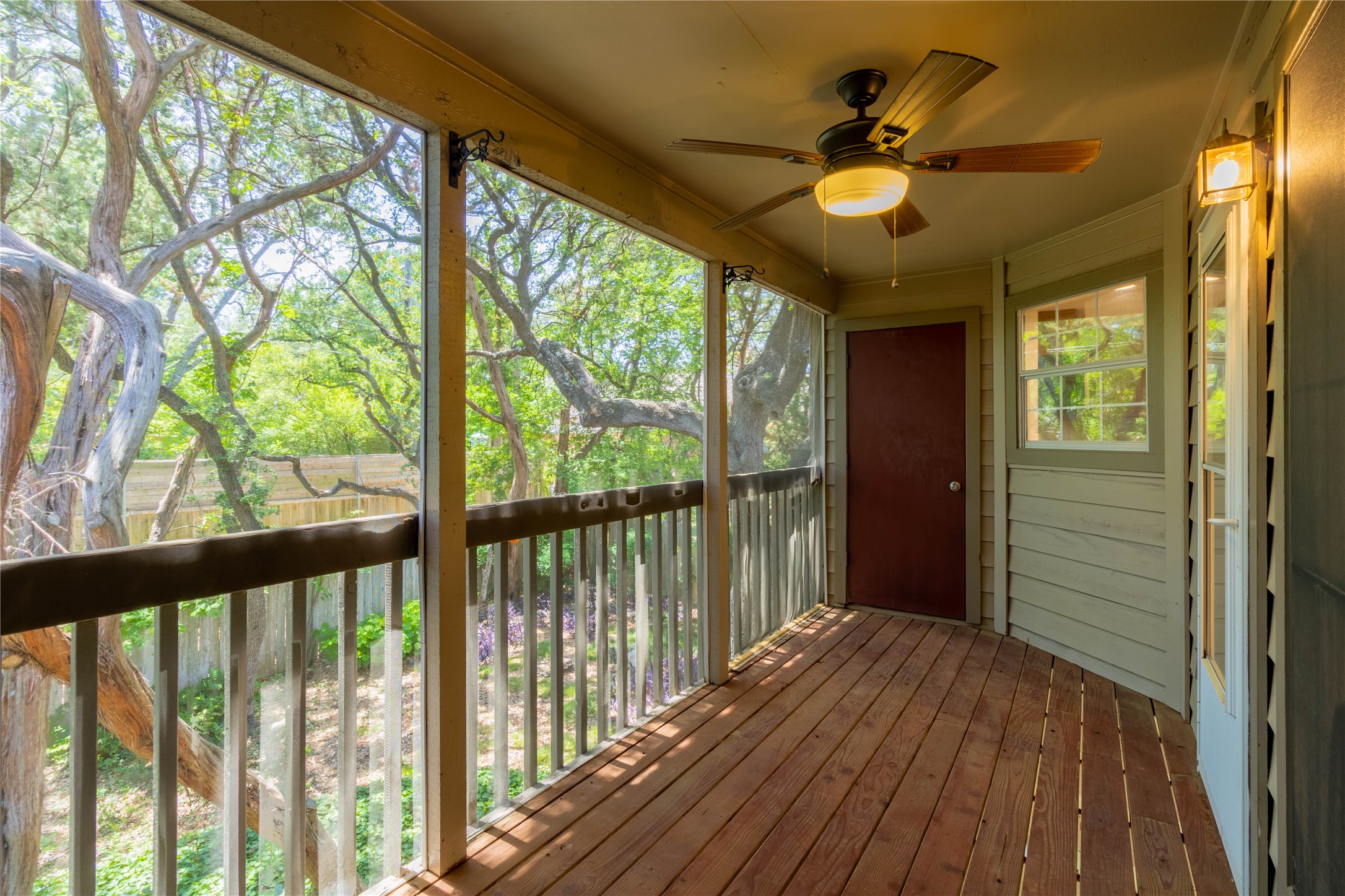 3809 Spicewood Springs Road, Unit 253 Austin, TX 78759 - Photo 2 of 23 Unfurnished sunroom featuring ceiling fan