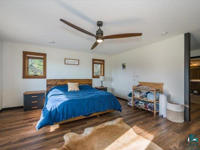 5508 Nordling Road Duluth, MN 55804 - Photo 17 of 58 Bedroom featuring wood finished floors and a ceiling fan