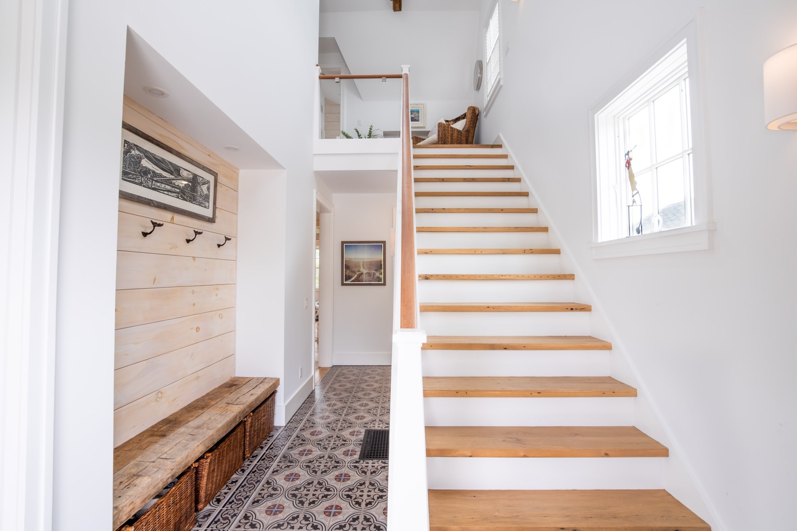 33.5 Vesper Lane Nantucket, MA 02554 - Photo 19 of 55 a view of a hallway with stairs and wooden floor