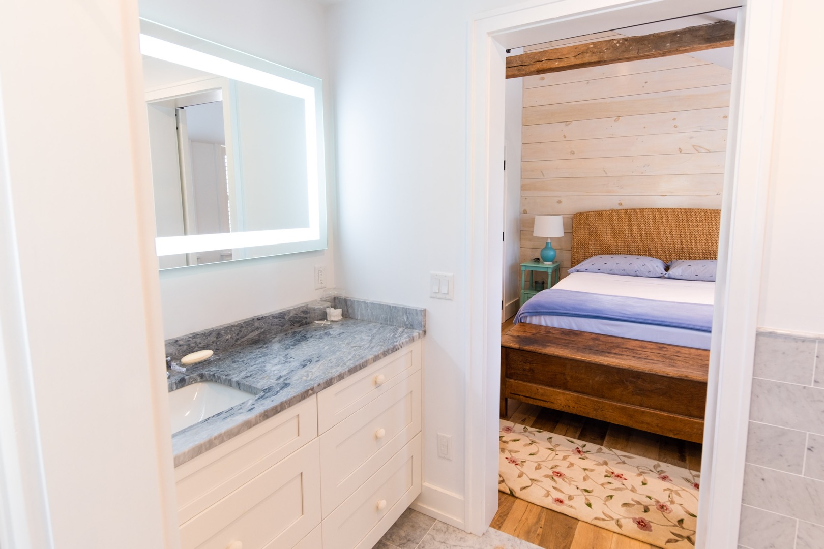 33.5 Vesper Lane Nantucket, MA 02554 - Photo 34 of 55 a bathroom with a granite countertop sink and a mirror