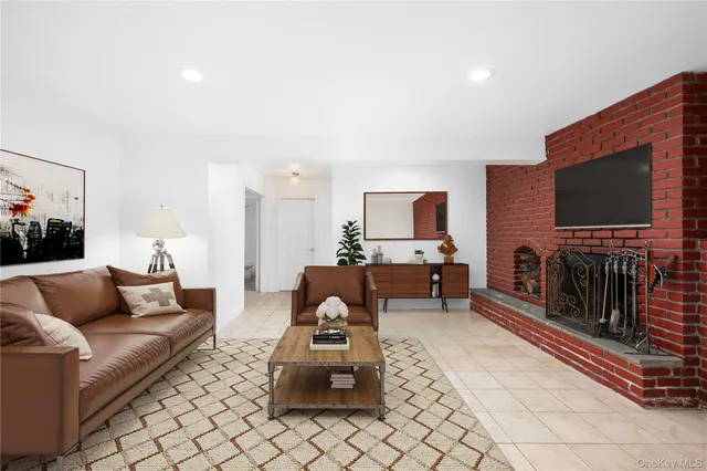 a view of a livingroom with a fireplace