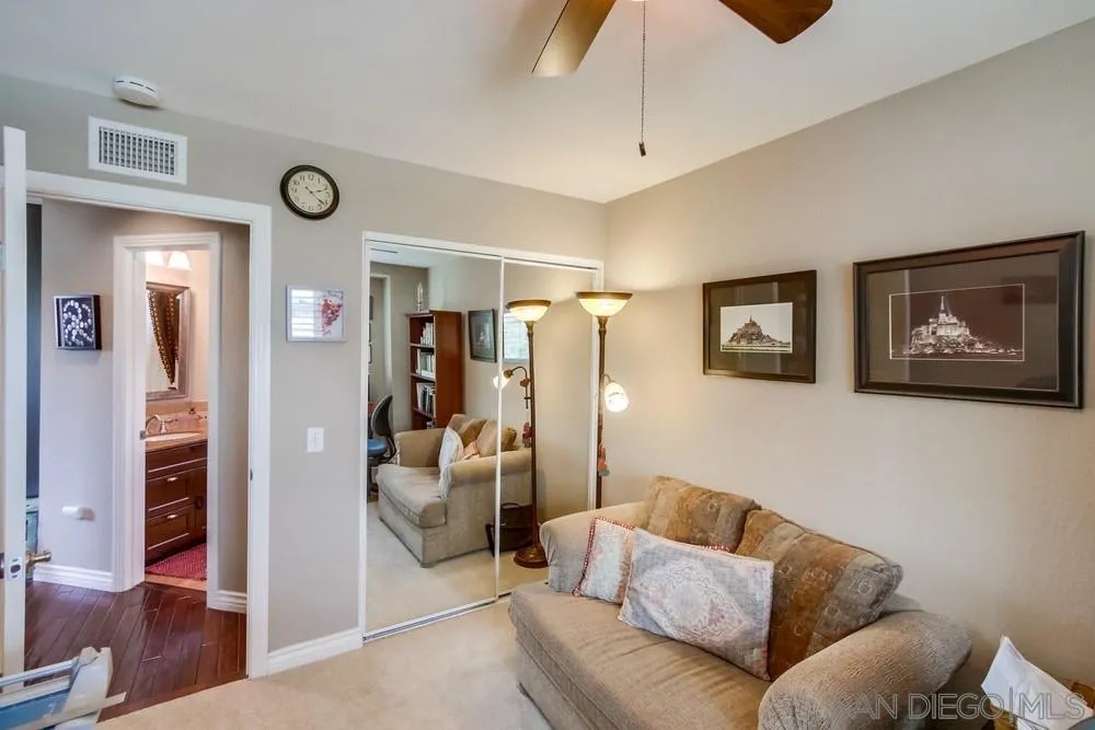 930 Gardena Road Encinitas, CA 92024 - Photo 30 of 40 a living room with furniture and a ceiling fan