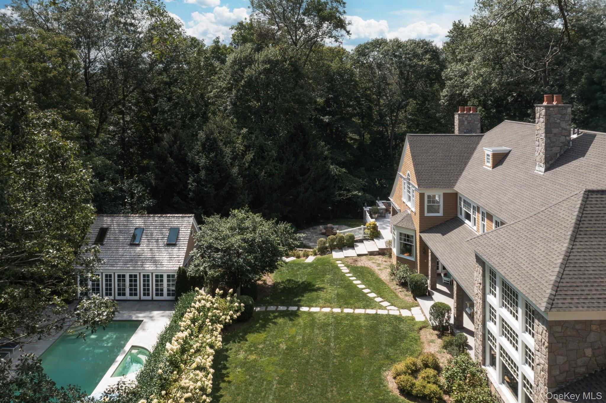284 West Patent Road Bedford, NY 10549 - Photo 3 of 40 an aerial view of residential house with outdoor space