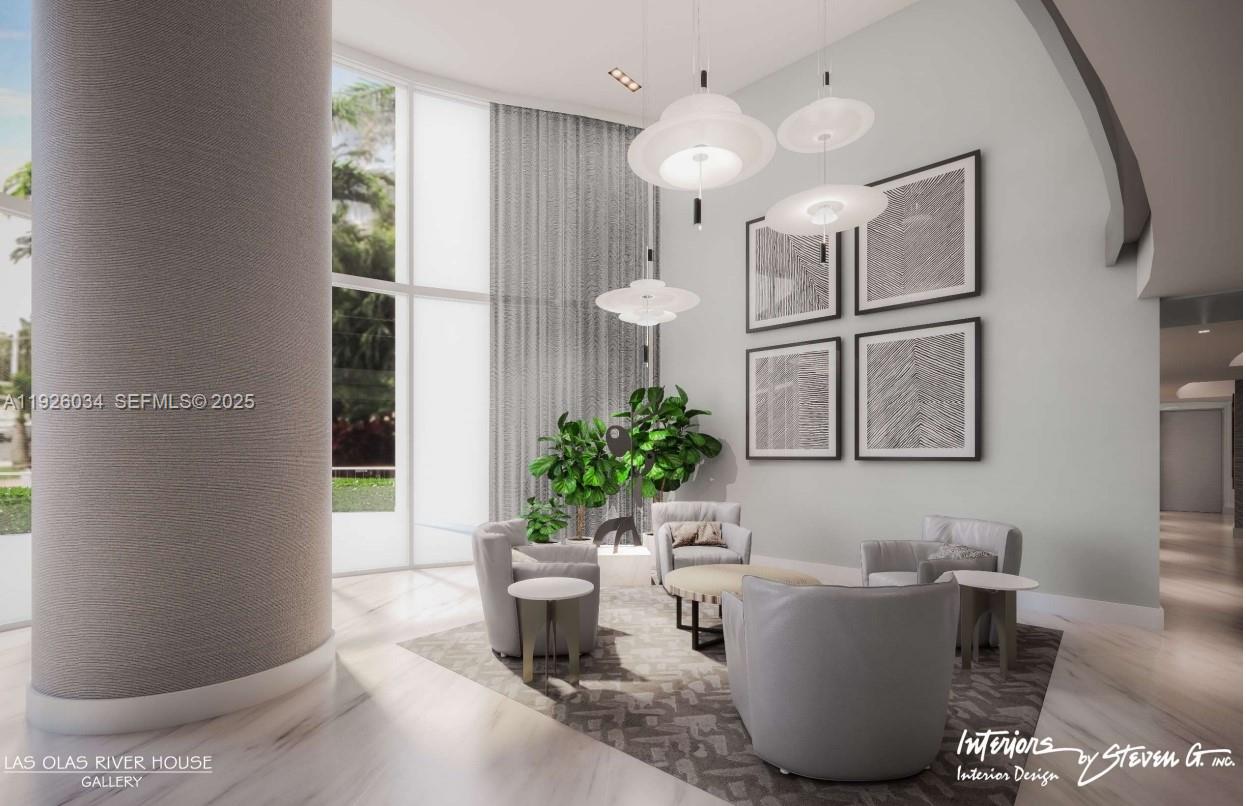 333 Las Olas Way, Unit 2406 Fort Lauderdale, FL 33301 - Photo 11 of 55 a living room with furniture and a potted plant