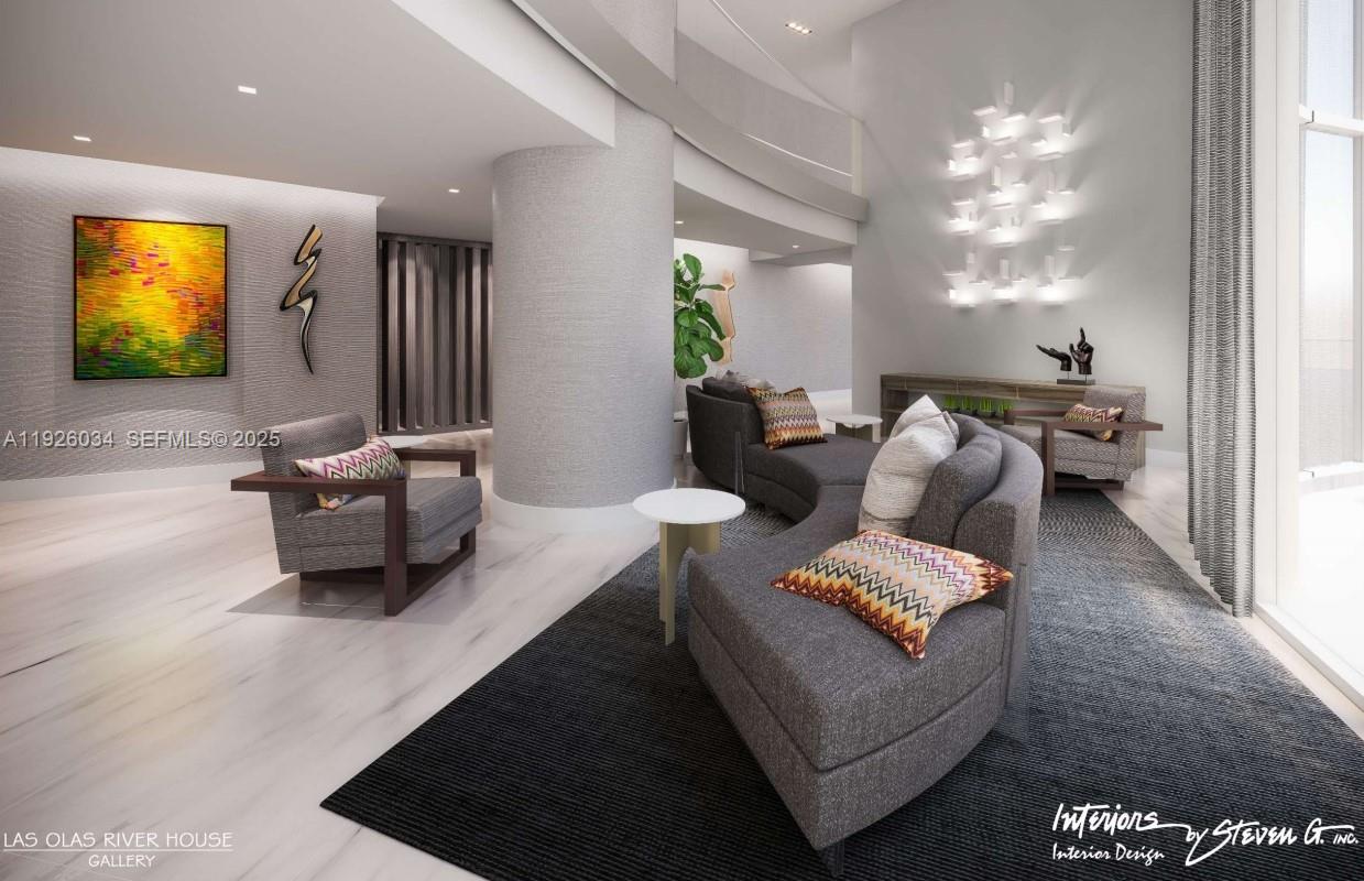 333 Las Olas Way, Unit 2406 Fort Lauderdale, FL 33301 - Photo 12 of 55 a living room with furniture and a flat screen tv