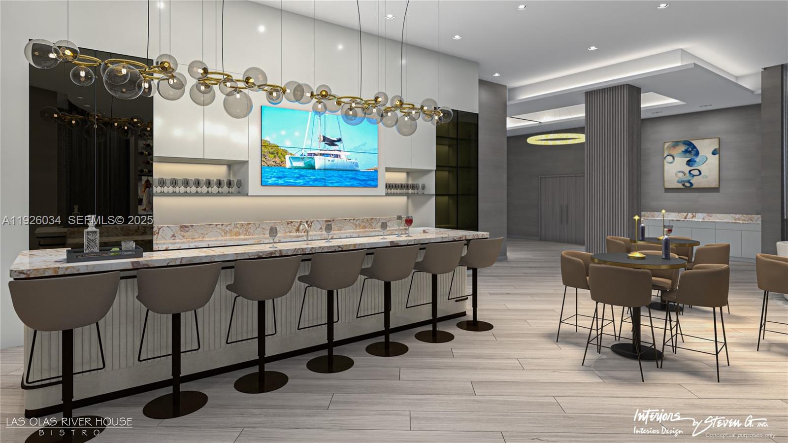 333 Las Olas Way, Unit 2406 Fort Lauderdale, FL 33301 - Photo 43 of 55 a living room with granite countertop furniture and a table