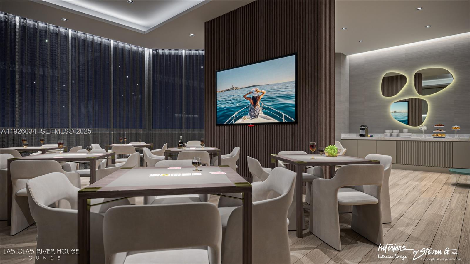 333 Las Olas Way, Unit 2406 Fort Lauderdale, FL 33301 - Photo 51 of 55 a dining room with furniture and wooden floor