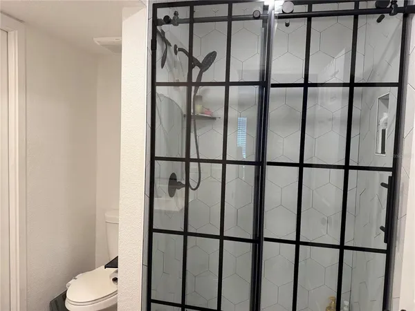 a bathroom with a window