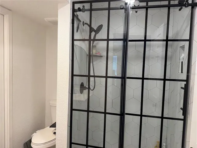 a bathroom with a window
