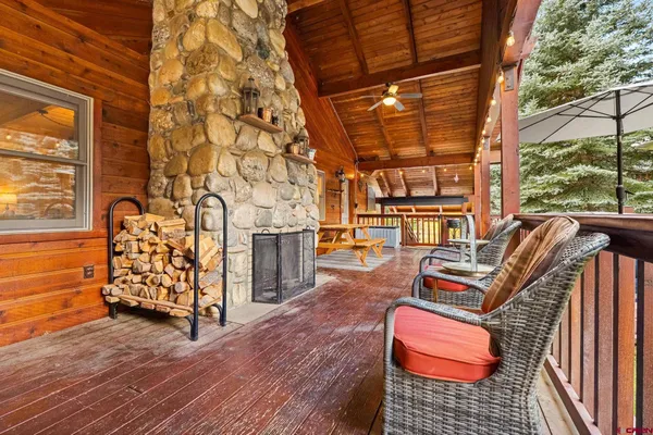 a outdoor space with patio area