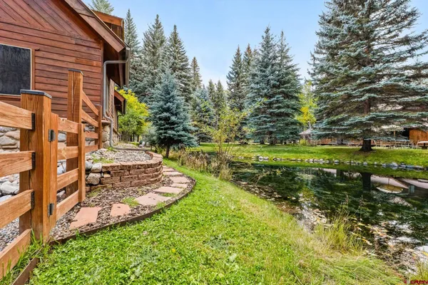 a view of a lake with a mountain