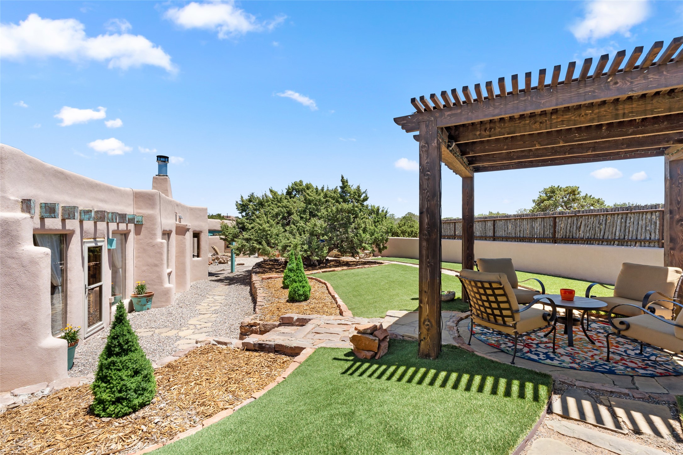 Walled front courtyard