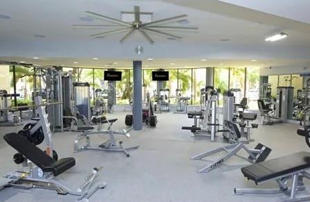 9517 Fontainebleau Boulevard, Unit 581315 Miami, FL 33172 - Photo 14 of 17 a view of a room with gym equipment
