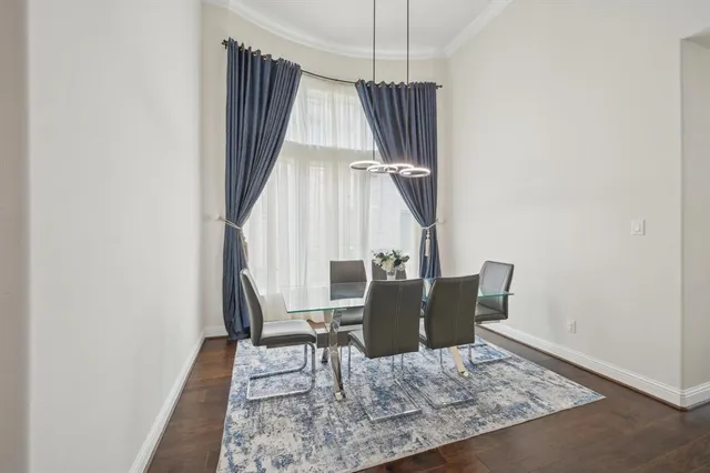 a view of balcony and wooden floor