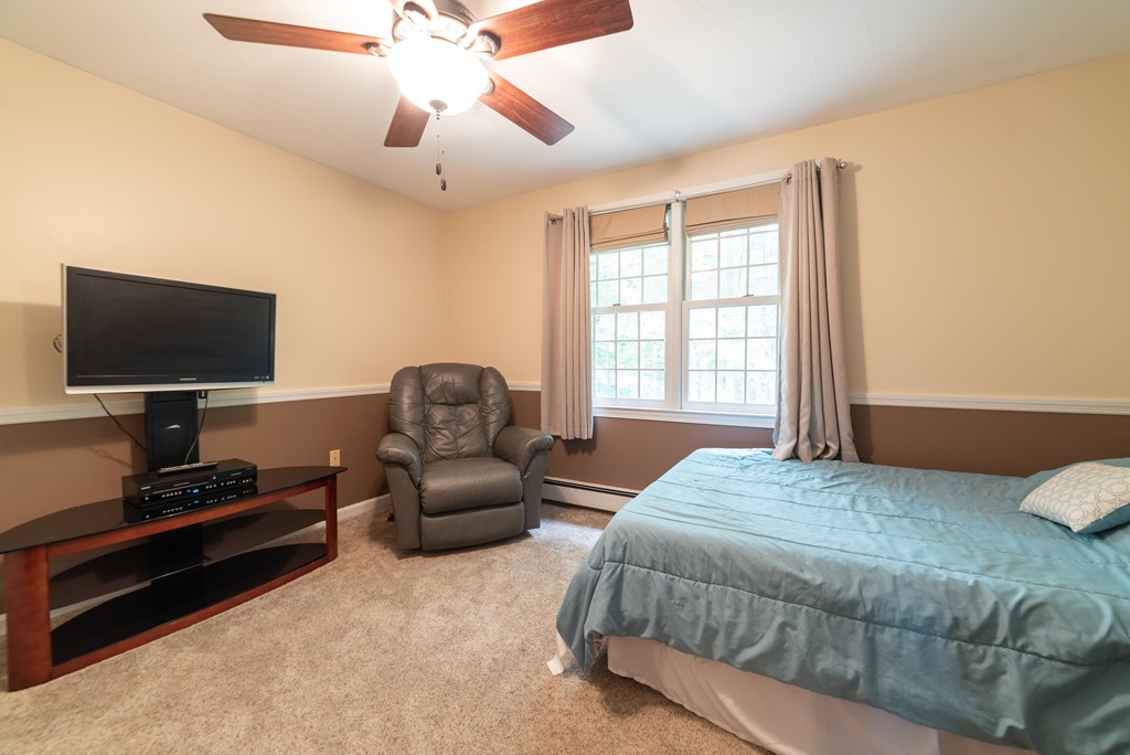 1565 West Street Wrentham, MA 02093 - Photo 19 of 30 a bedroom with a bed and a flat screen tv