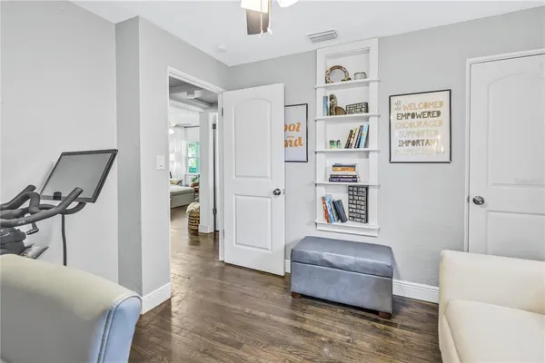 a living room with furniture and a couch