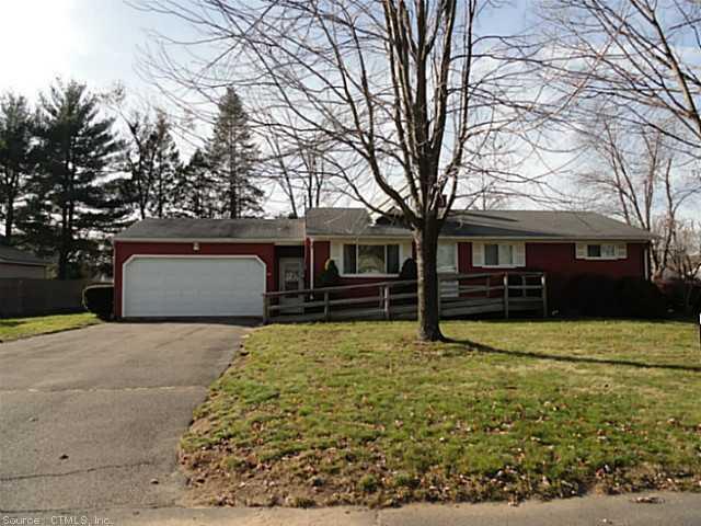 13 Spring Garden Road Enfield, CT 06082 - Photo 1 of 1 Exterior Front. vinyl sided ranch with new windows and a 2 car attached garage