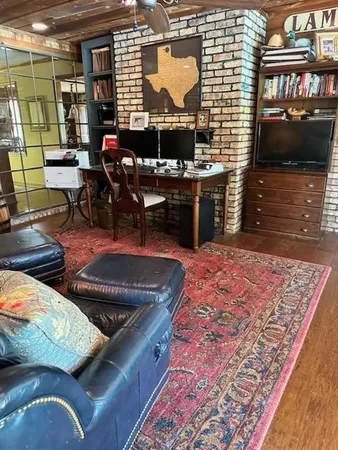 a living room with a couch and a coffee table
