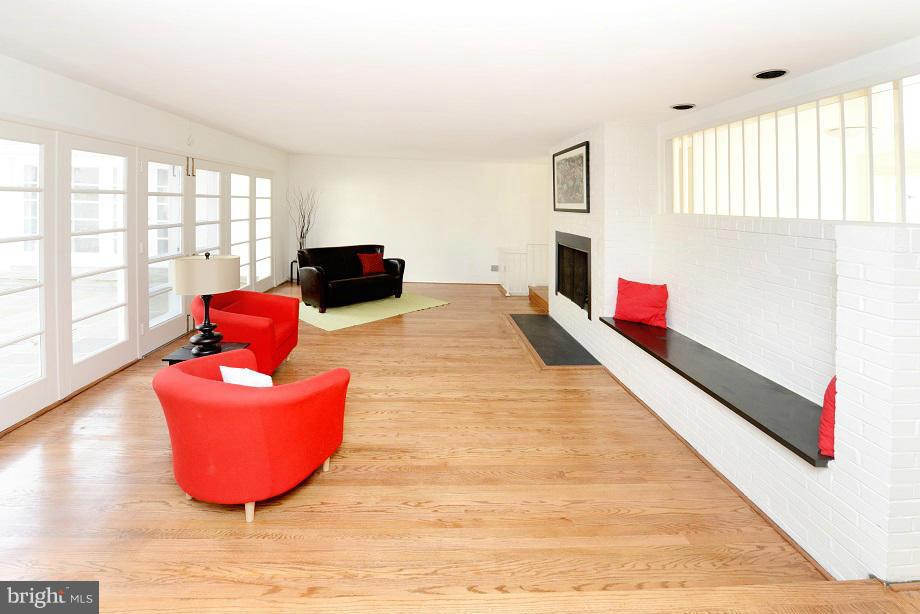3215 Park View Road Chevy Chase, MD 20815 - Photo 9 of 26 Living Room with French doors to patio
