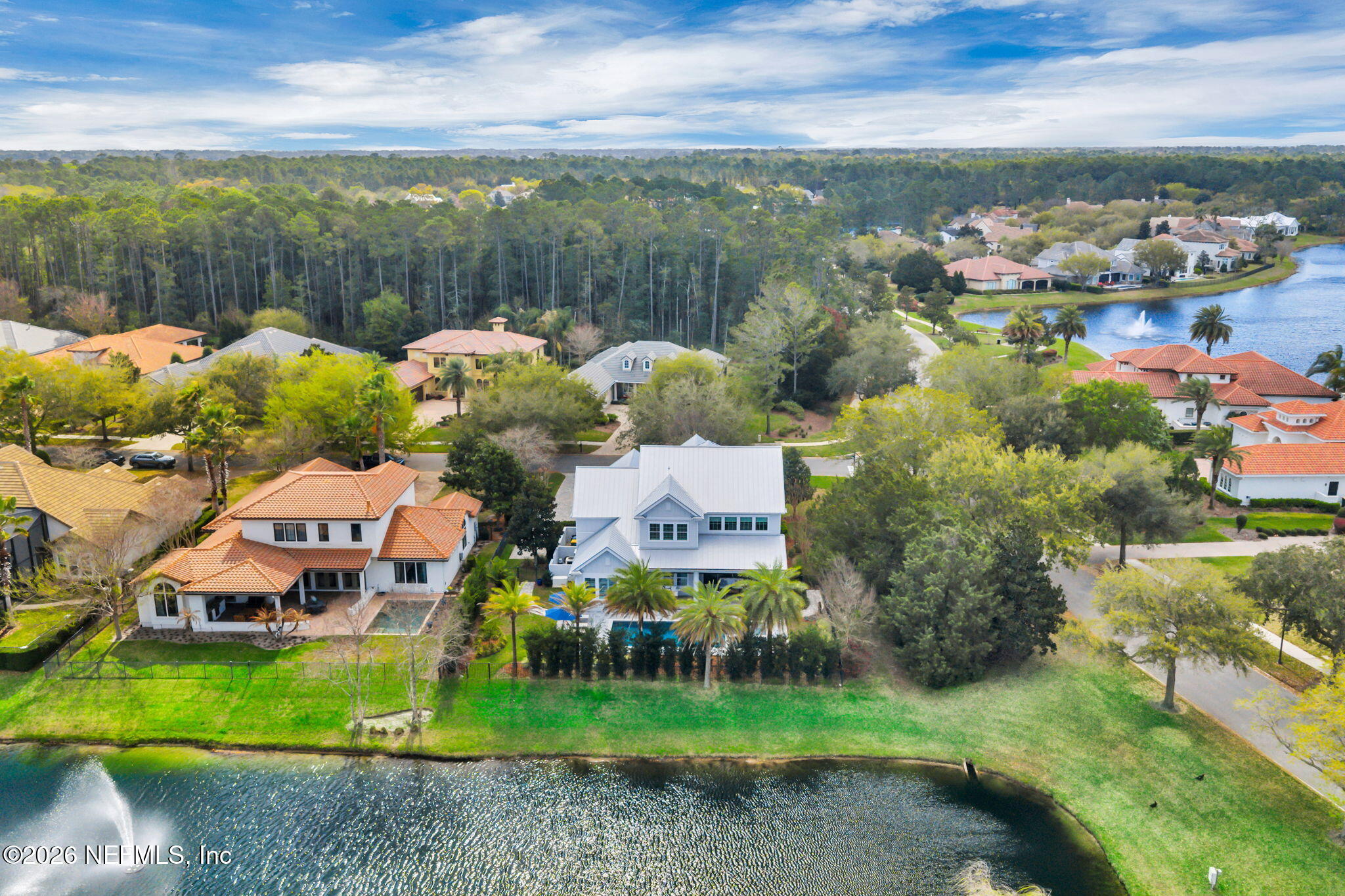 14303 Cottage Lake Road Jacksonville, FL 32224 - Photo 64 of 72 an aerial view of a house with a garden and lake view