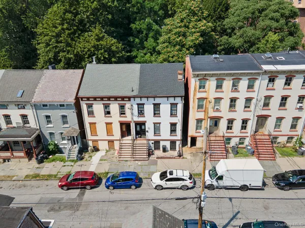 an aerial view of multiple houses