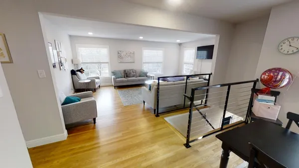 a living room with furniture