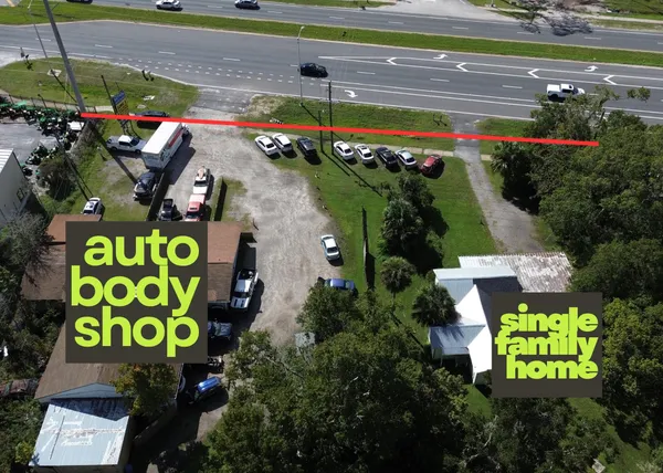 an aerial view of a house