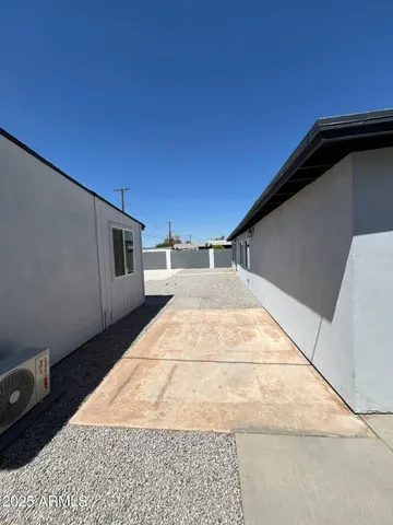 a backyard view of a house