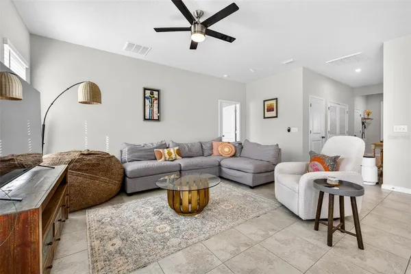 a living room with furniture