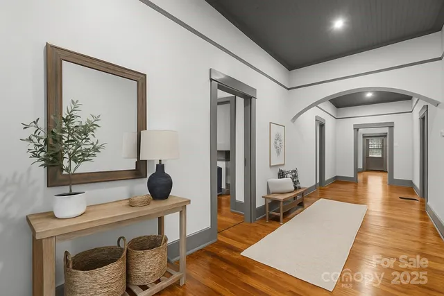 a living room with furniture