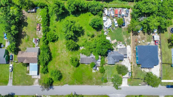 an aerial view of multiple houses