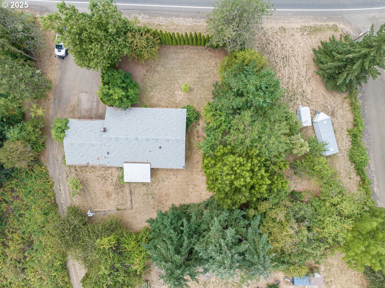 38115 Scravel Hill Road Northeast Albany, OR 97322 - Photo 37 of 46 an aerial view of a house with a yard and large tree