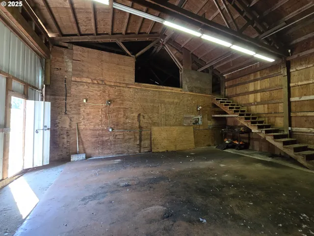 a view of a car in garage